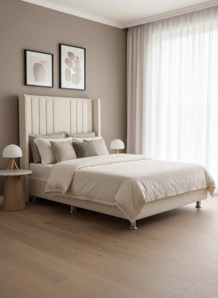 Lit coffre alma blanc cassé-SAN