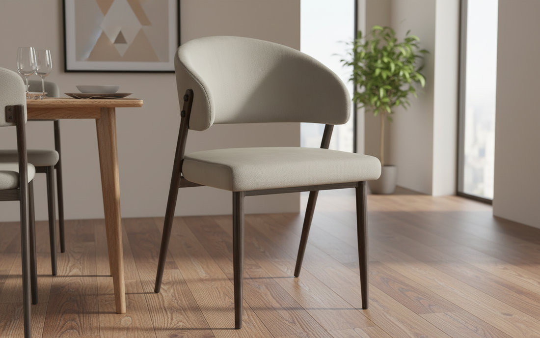 CHAISE ERM-LAMIA PIEDS NOYER VELOURS TAUPE