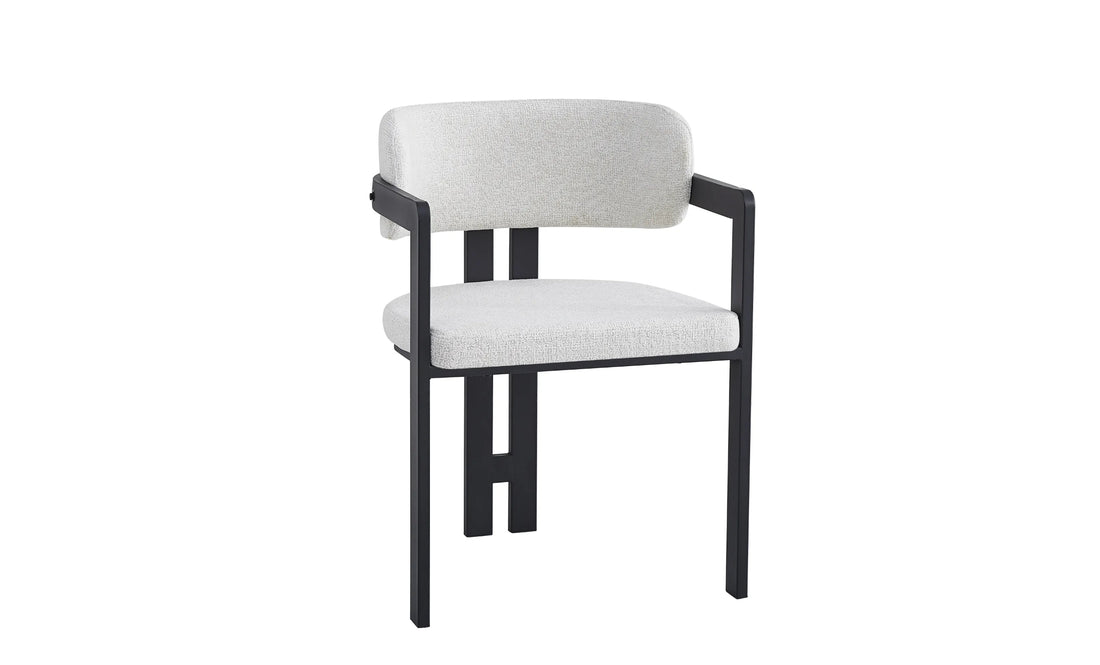 CHAISE ERM-MELLOW PIED METAL NOIR ASSISE TWEED LATTE