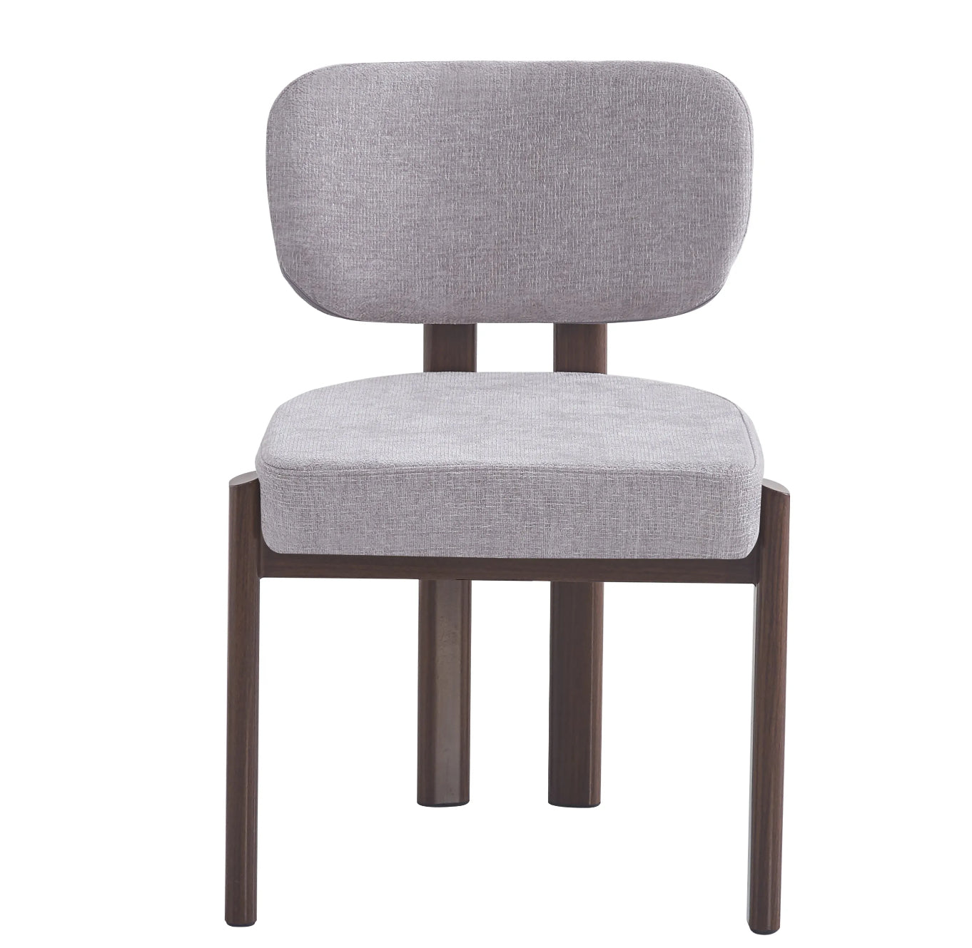 CHAISE ERM-BAGUETTE PIED EFFET NOYER TISSUS SERGE CHENILLE LIGHT GRIS