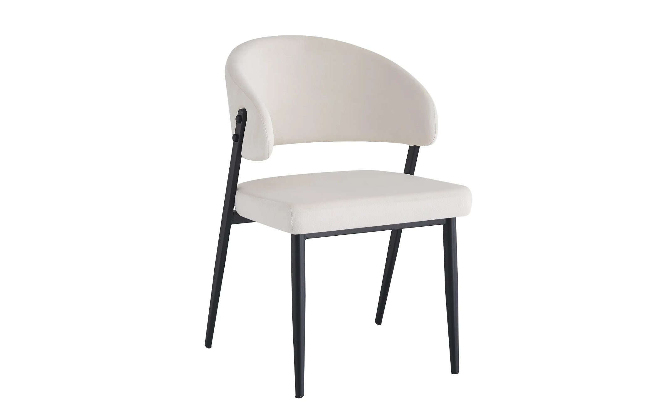 CHAISE ERM-LAMIA PIEDS METAL NOIR VELOURS BEIGE