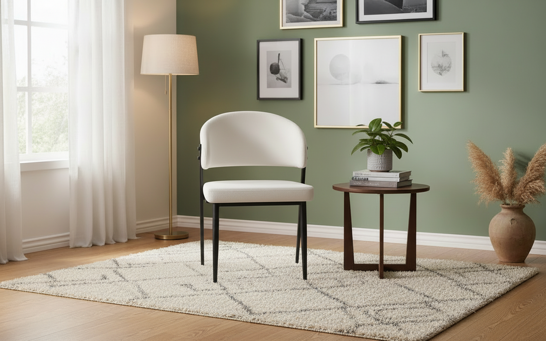 CHAISE ERM-LAMIA PIEDS METAL NOIR VELOURS BEIGE