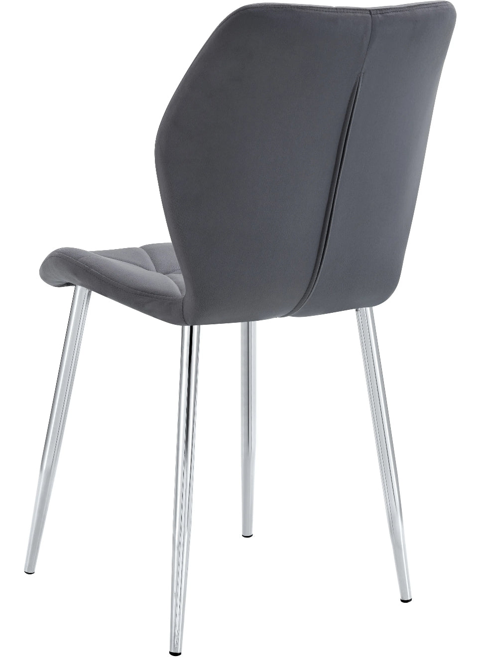 CHAISE ERM-COQUILLAGE PIED CHROME VELOURS ANTHRACITE