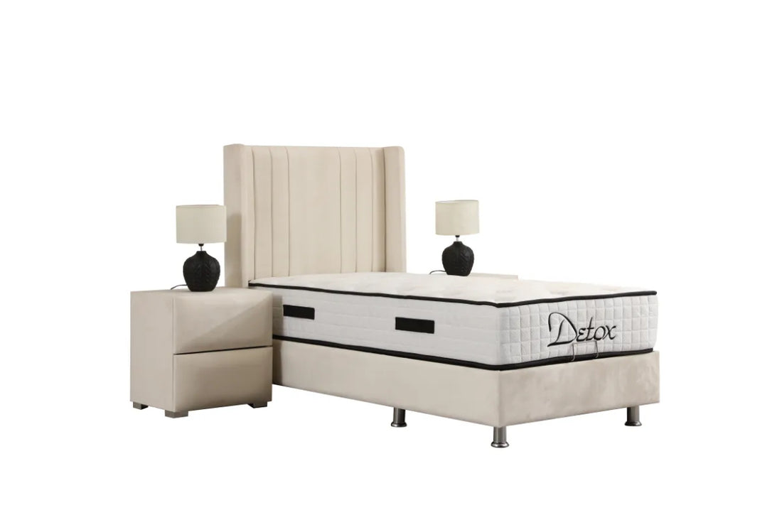 Lit coffre alma blanc cassé-SAN