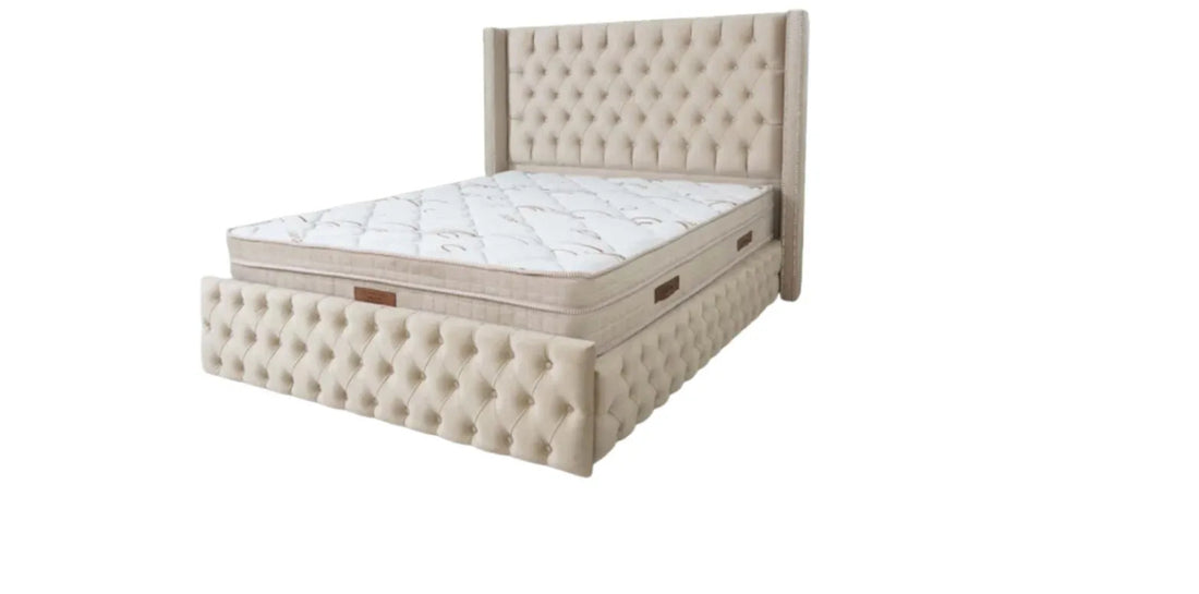 Cadre De Lit Clouté-SAN 180x200 Beige