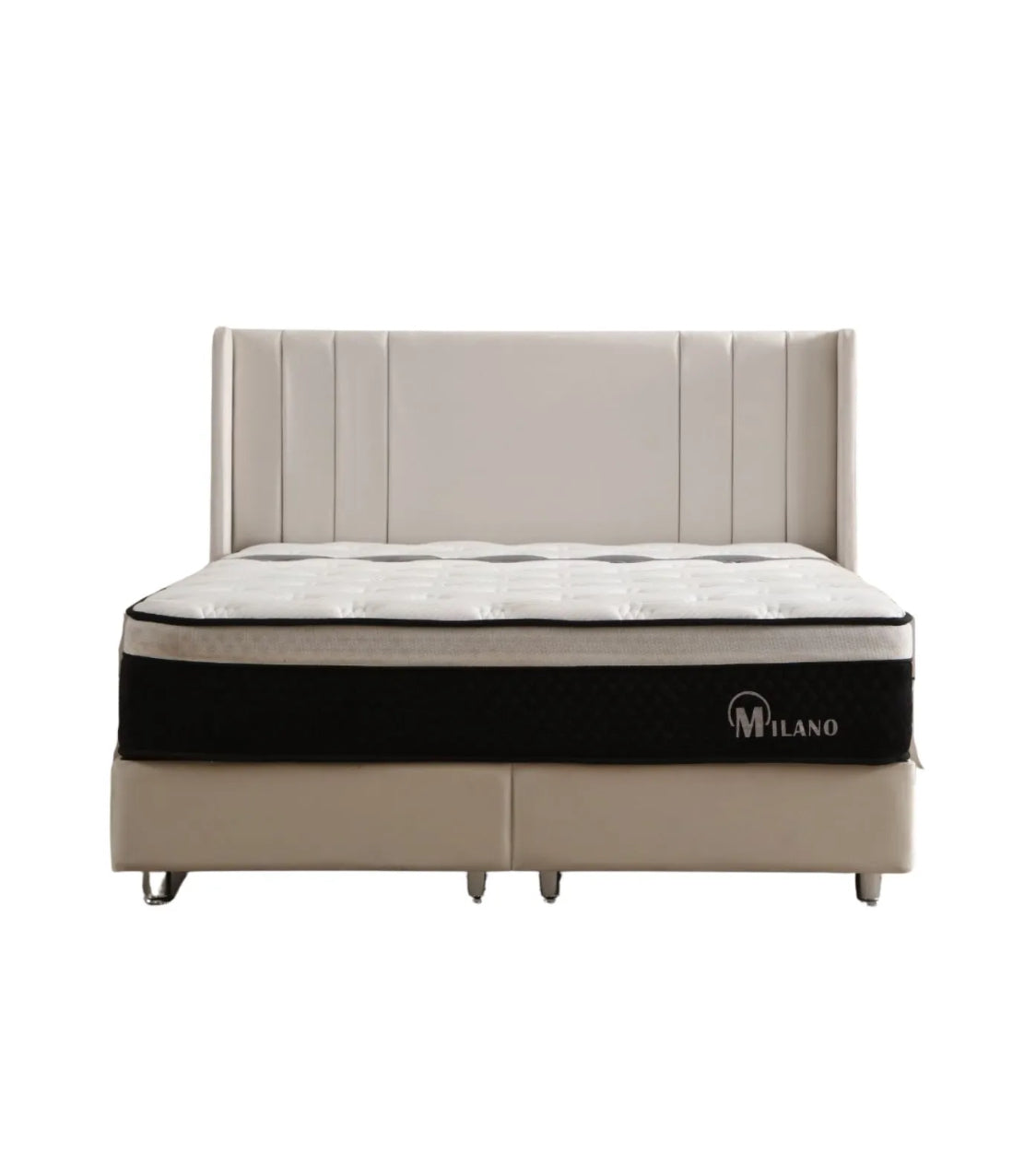 Lit coffre alma blanc cassé-SAN