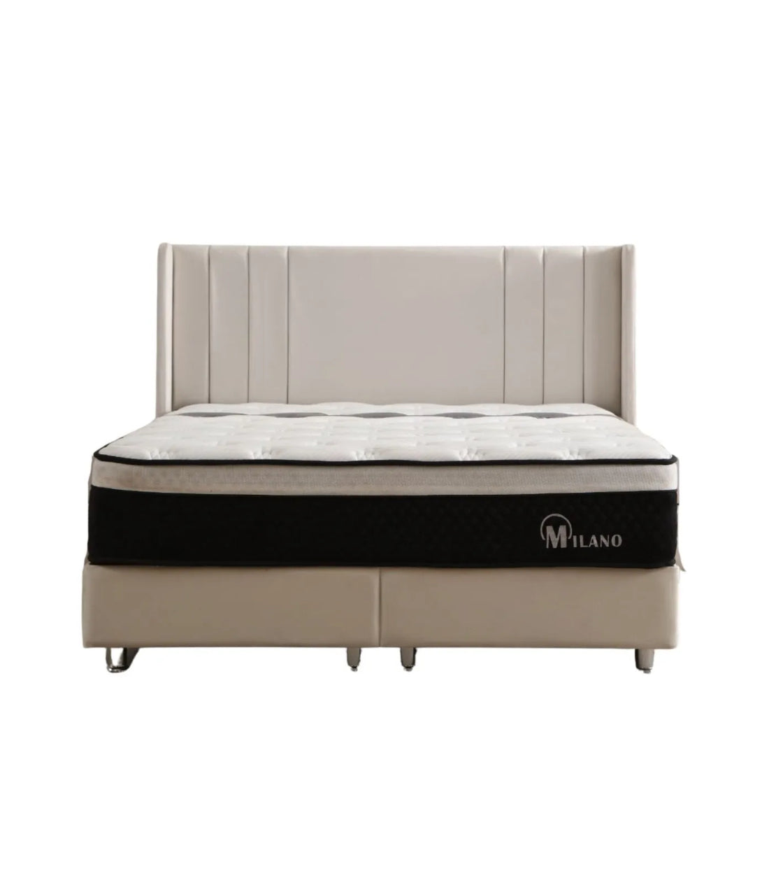 Lit coffre alma blanc cassé-SAN