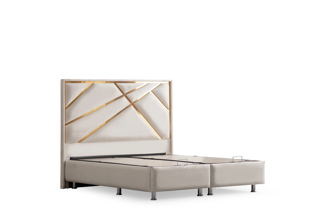 Lit Coffre Parma 160x200 Blanc Cassé