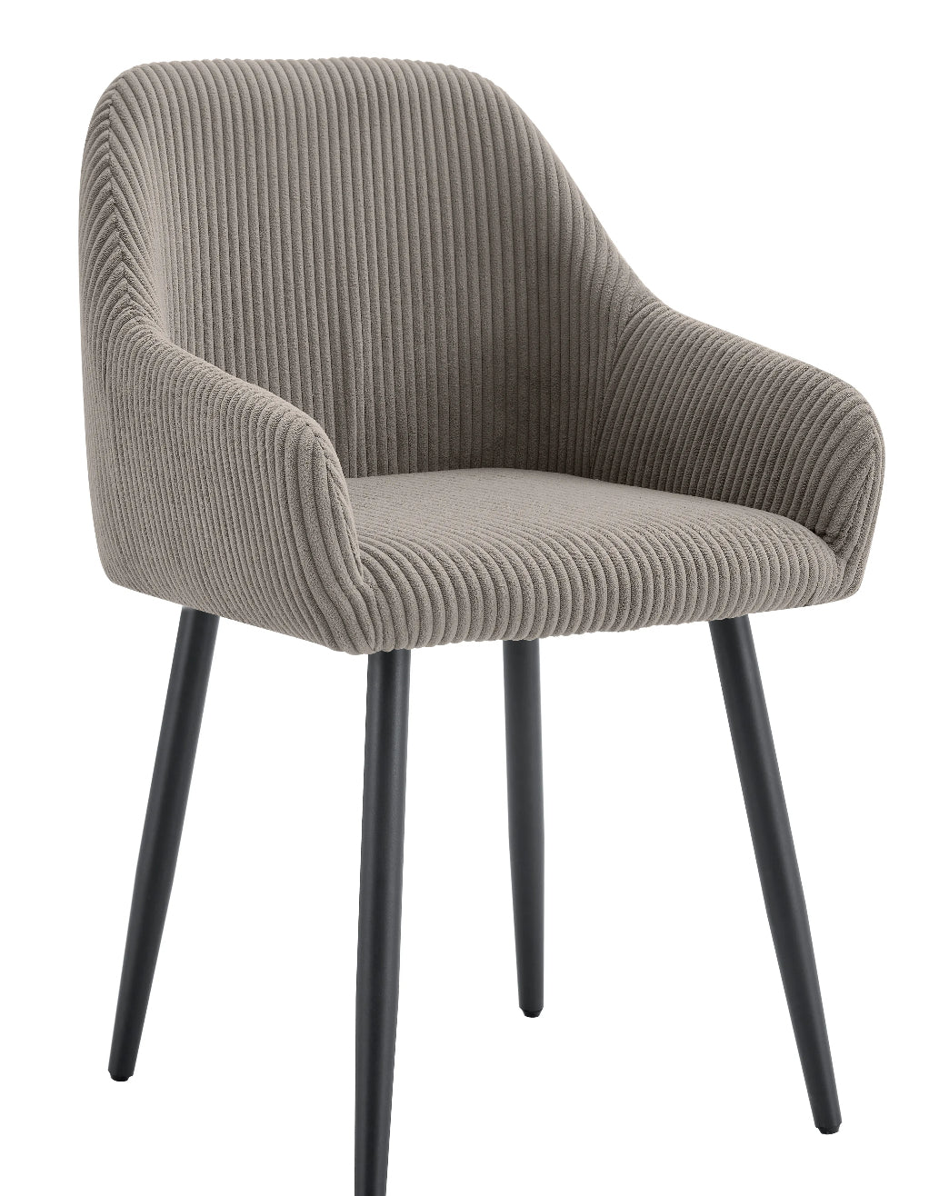 CHAISE AVEC ACCOUDOIR PEACH PIED METAL NOIR COTELE MOKA