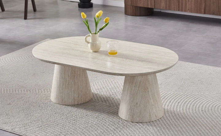 TABLE BASSE GDM -ICONIC CERAMIQUE TRAVERTIN