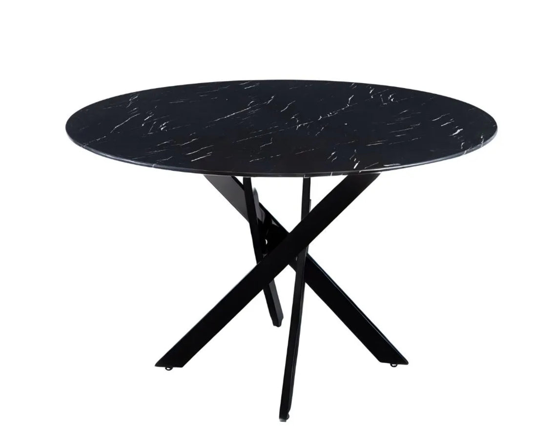 Table à manger ERM-Jessica plateau en marbre noir