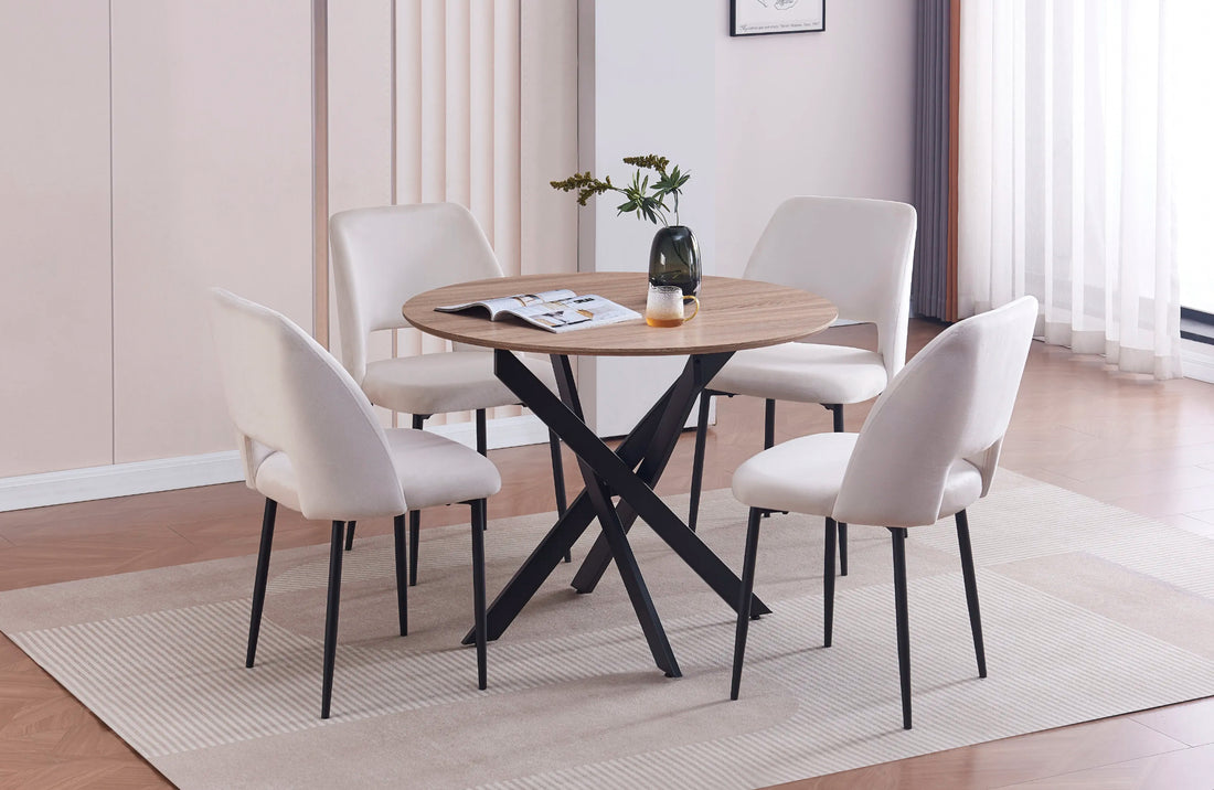 Table à manger ERM-Jessica plateau en bois chêne