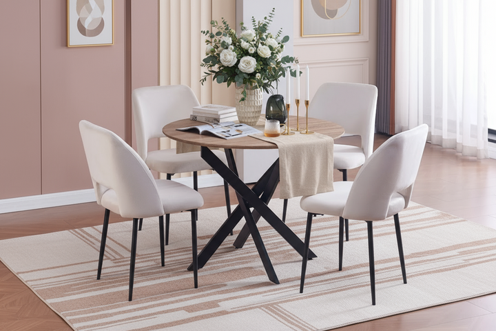 Table à manger ERM-Jessica plateau en bois chêne