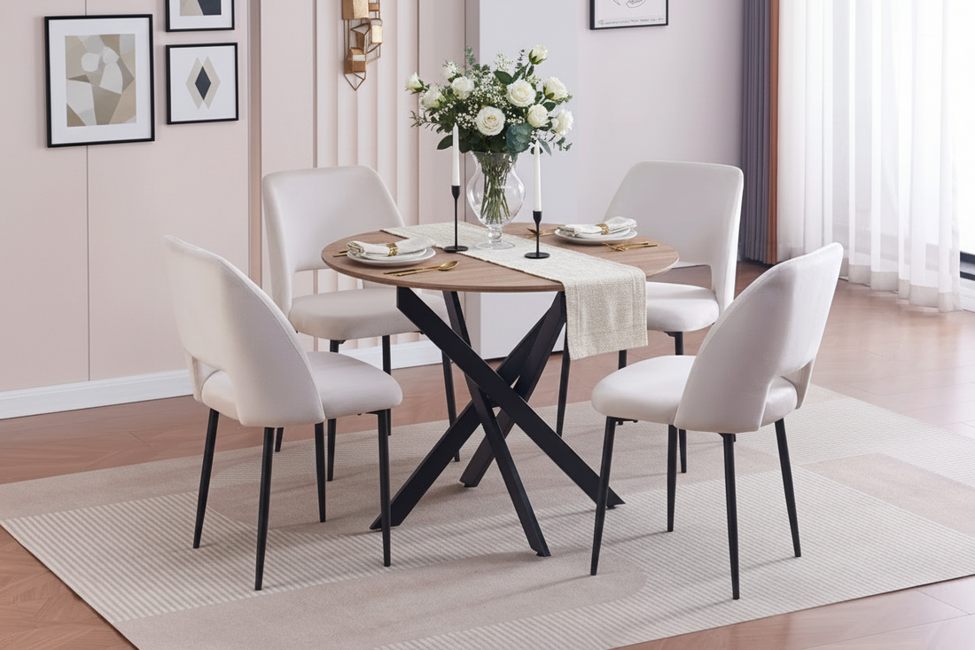 Table à manger ERM-Jessica plateau en bois chêne