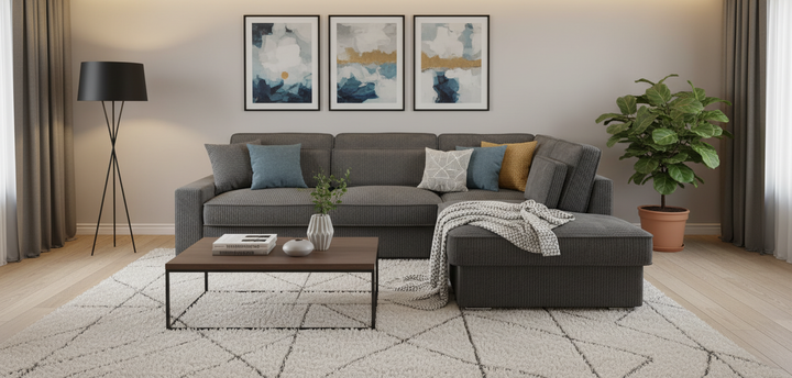 Canapé D’angle Lexus-SAN Cotelé Gris