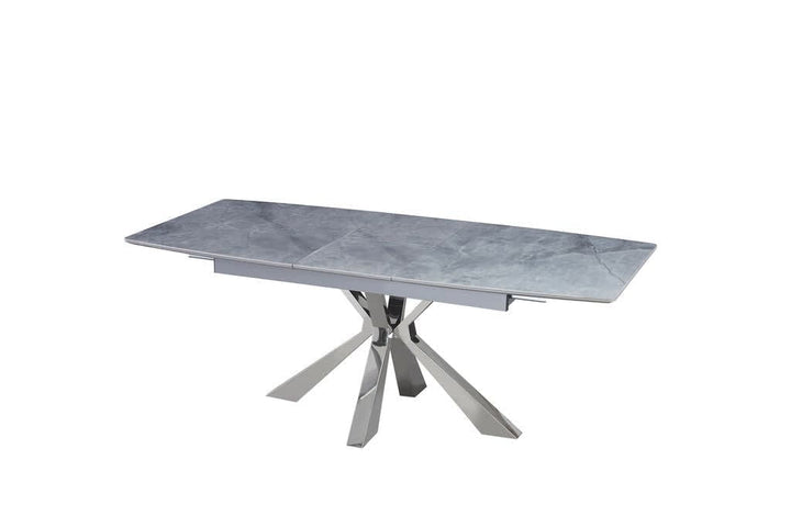 Table extensible BIANCA Chrome plateau Céramique