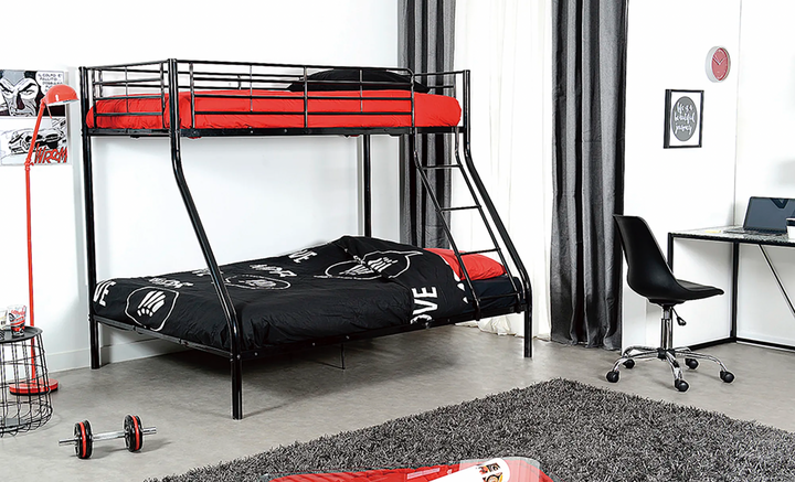 LIT SUPERPOSÉ BOB NOIR 90X190cm + 140X190cm