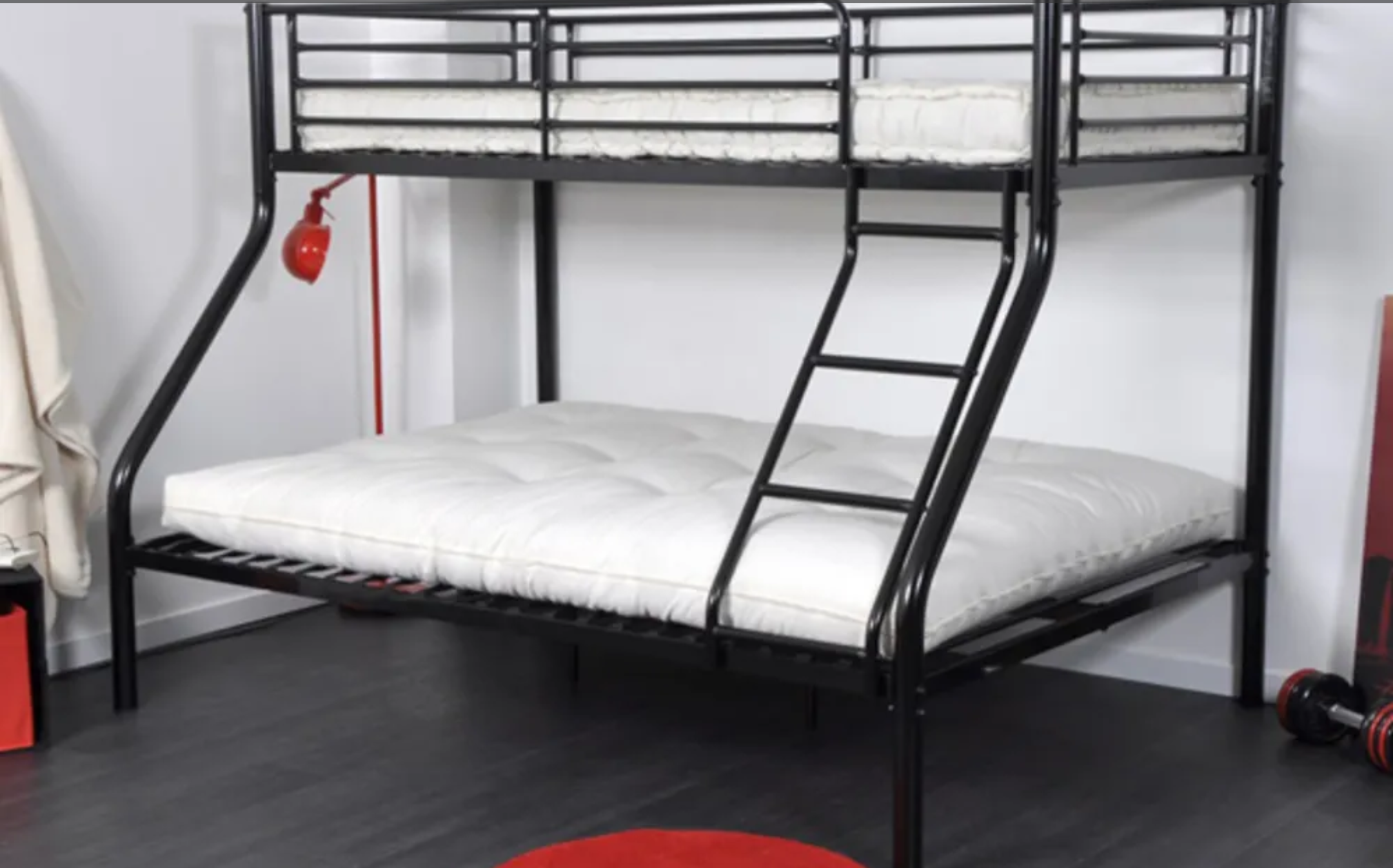 LIT SUPERPOSÉ BOB NOIR 90X190cm + 140X190cm