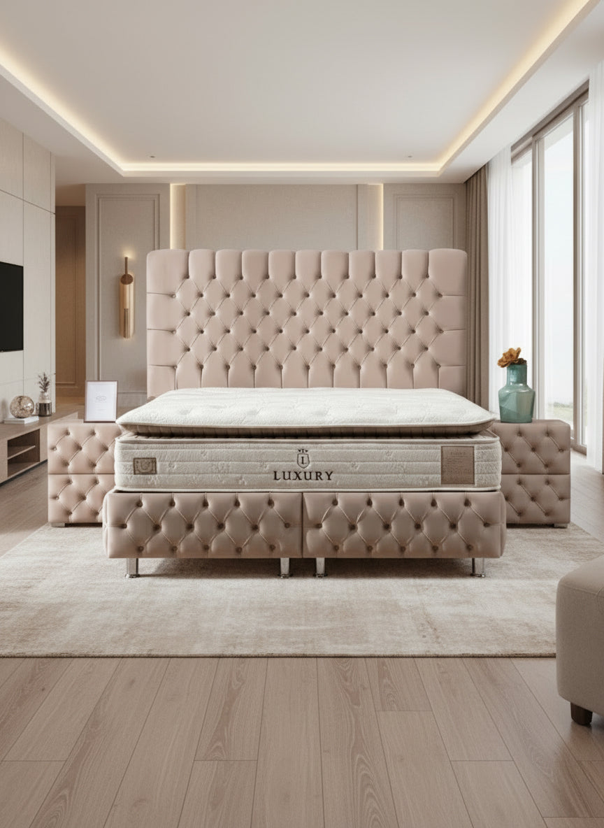 Lit coffre Luna beige-SAN