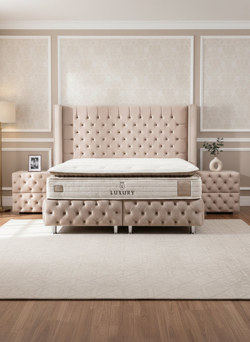 lit coffre clouté beige-SAN-ERM