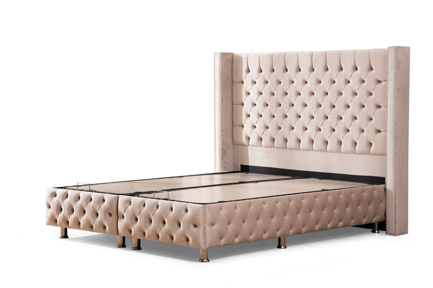 lit coffre clouté beige-SAN-ERM