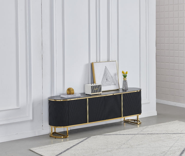 MEUBLE TV GDM ESMEE DORE CERAMIQUE NOIR