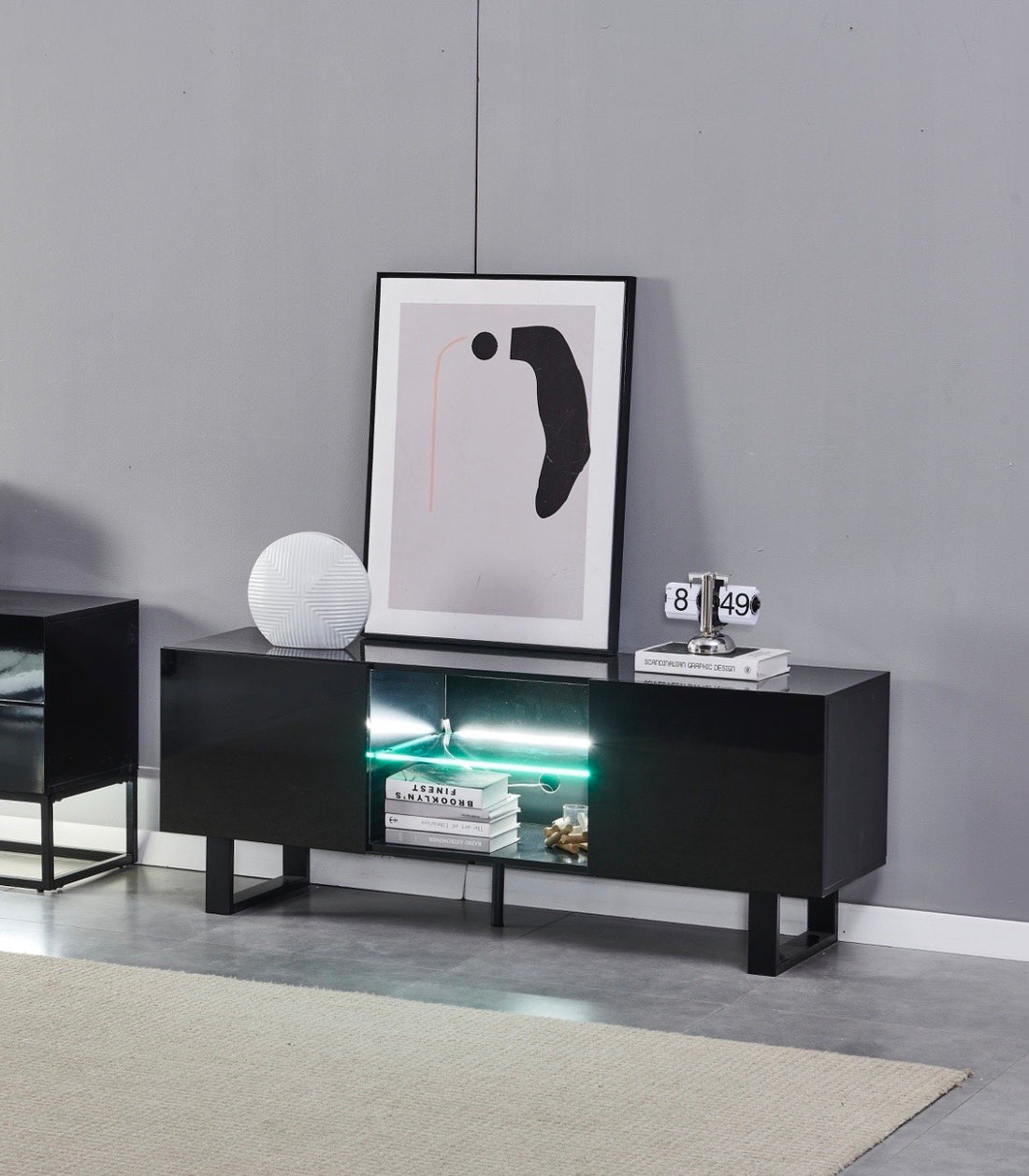 MEUBLE TV GDM ALYA BOIS LAQUE PIED NOIR