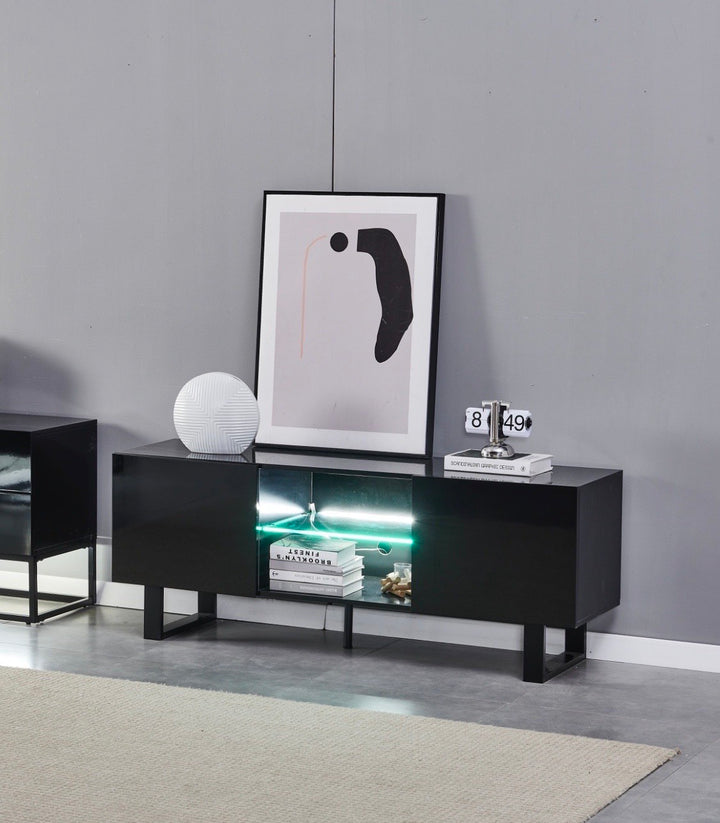 MEUBLE TV GDM ALYA BOIS LAQUE PIED NOIR