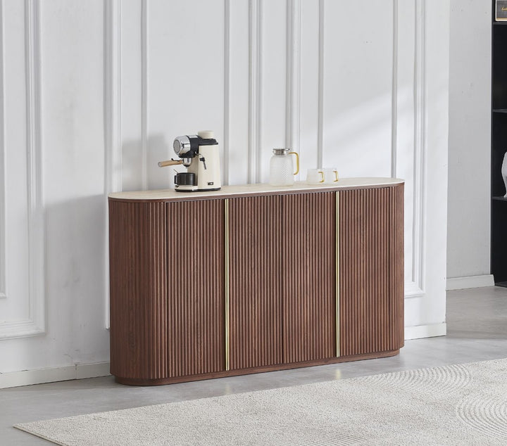 BUFFET CALYPSO GDM TRAVERTIN CÉRAMIQUE NOYER