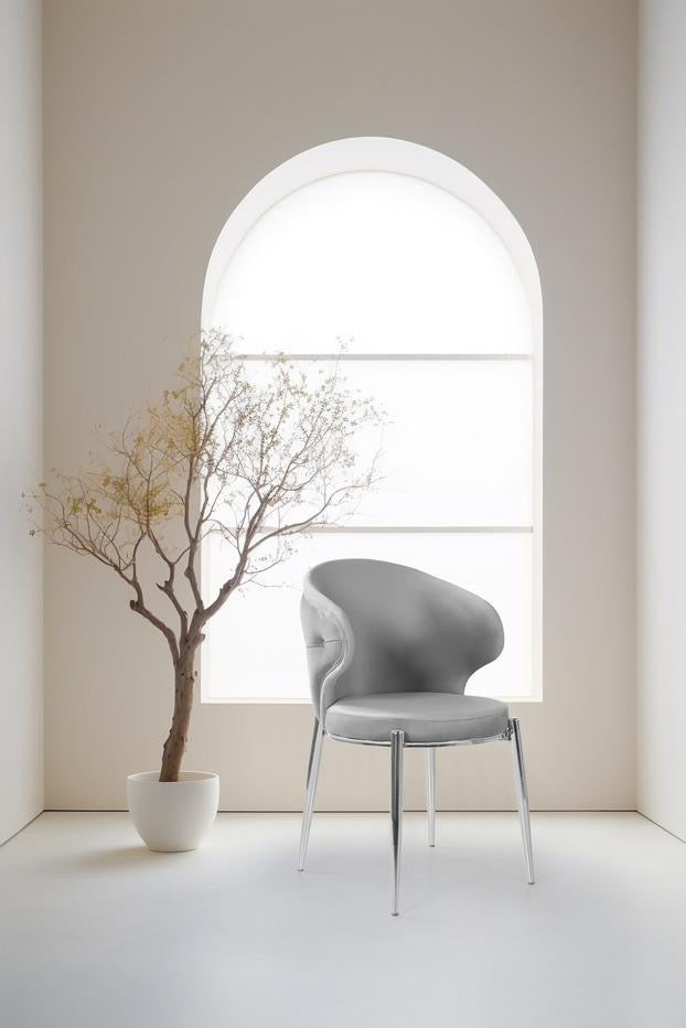 CHAISE ELF LISA GRIS/ARGENT