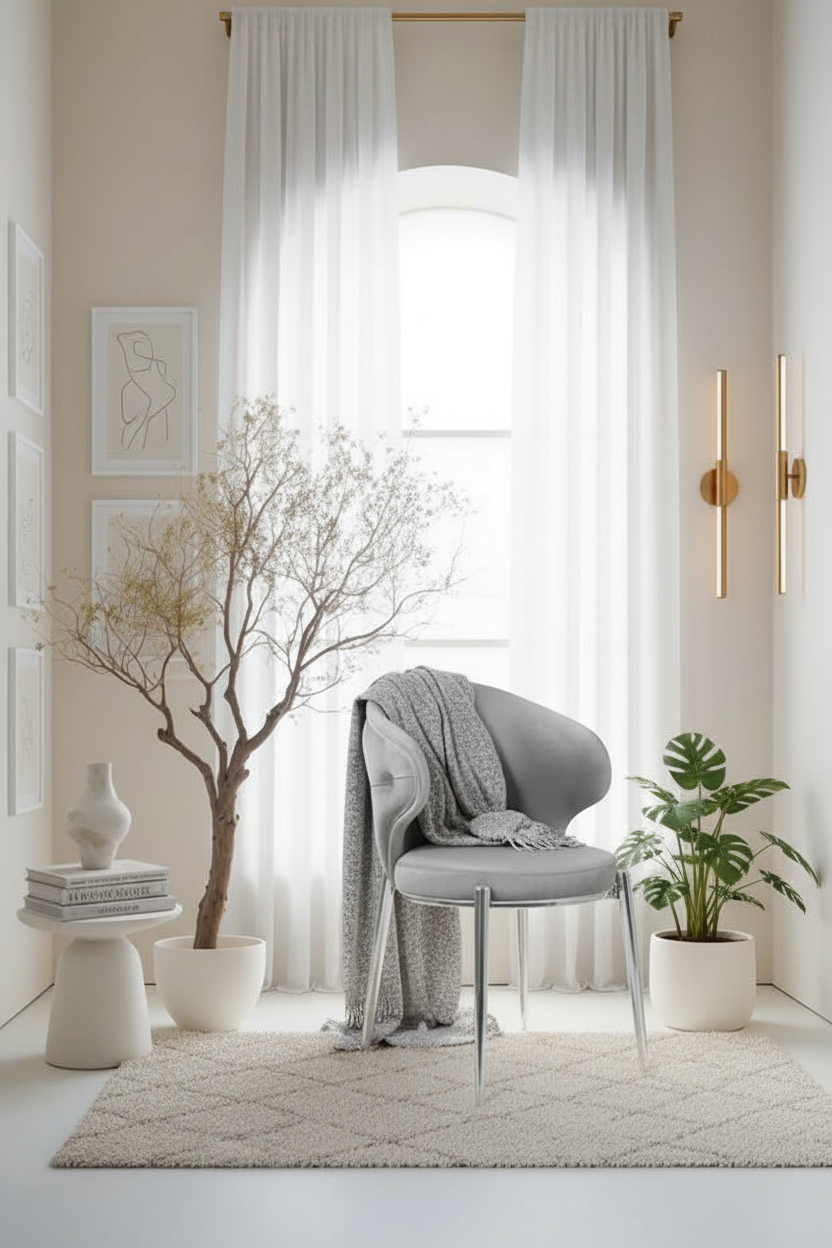 CHAISE ELF LISA GRIS/ARGENT