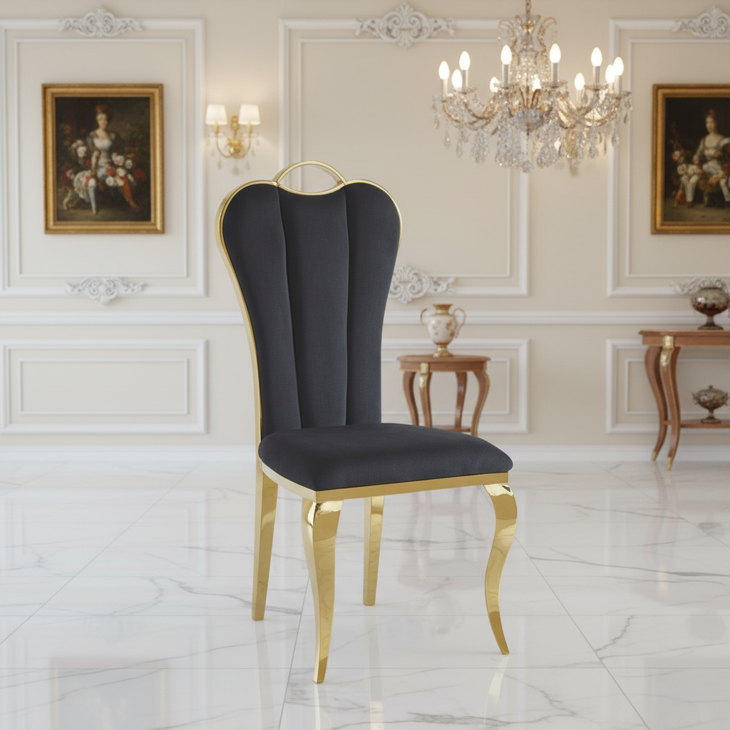 CHAISE GDM ALICE VELOURS DORE