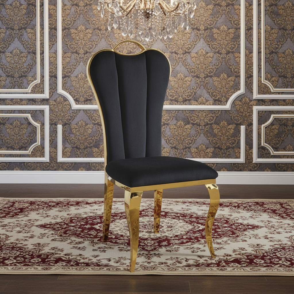 CHAISE GDM ALICE VELOURS DORE