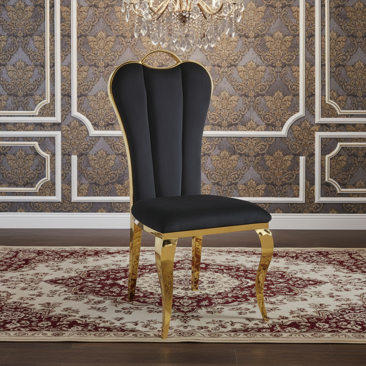 CHAISE GDM ALICE VELOURS DORE