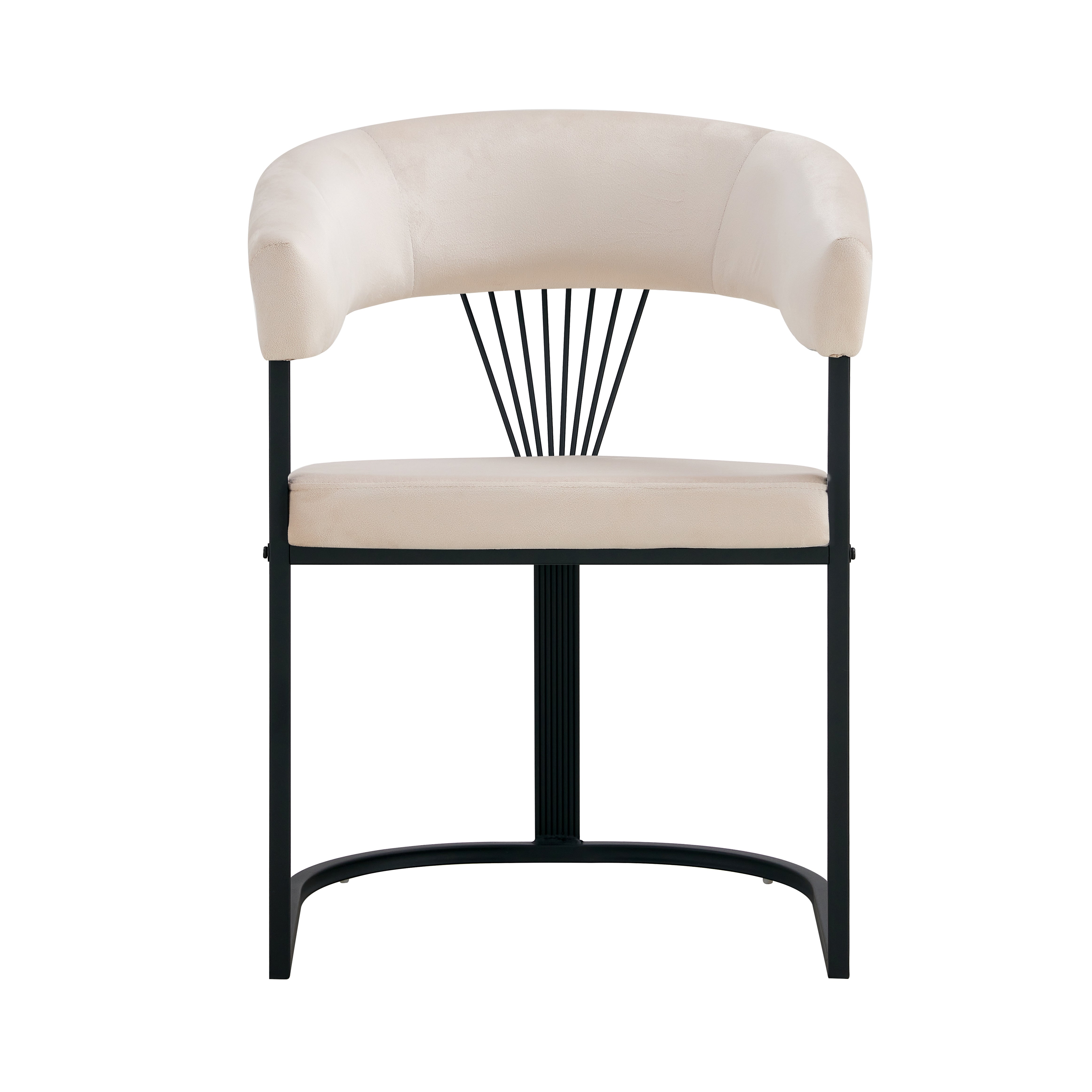 CHAISE ERM AVEC ACCOUDOIR BRITTANY METAL NOIR VELOURS BEIGE