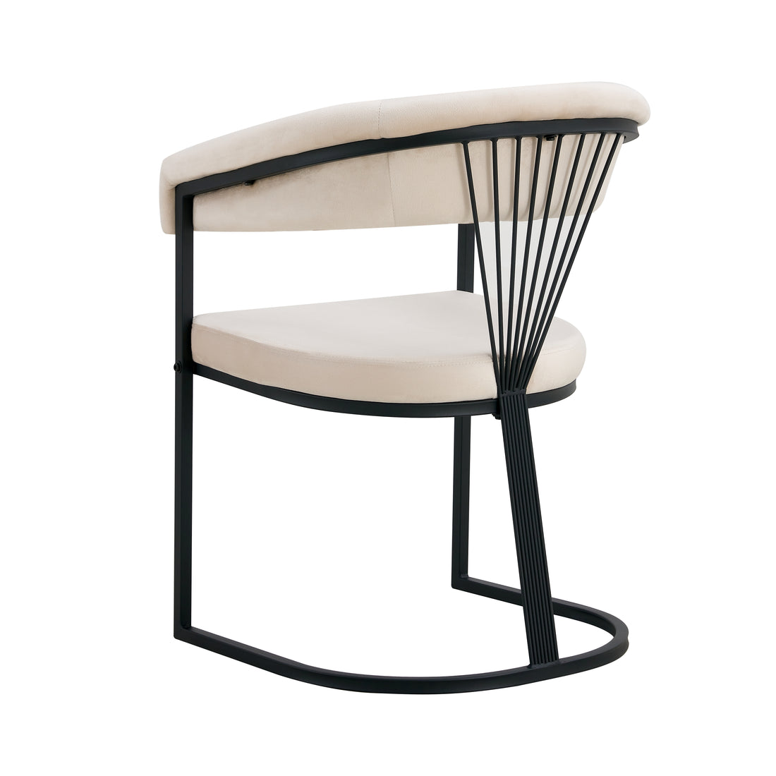 CHAISE ERM AVEC ACCOUDOIR BRITTANY METAL NOIR VELOURS BEIGE