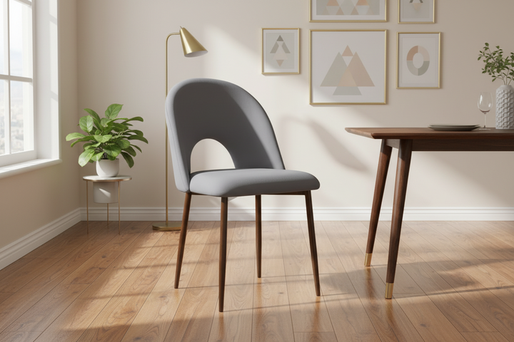 CHAISE TEDDY ERM METAL NOYER VELOURS ANTHRACITE