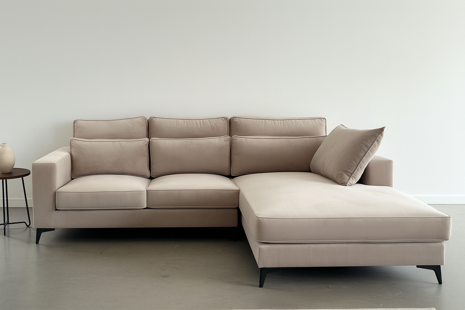 Canapé ERM-Madrid d’angle droit velours beige