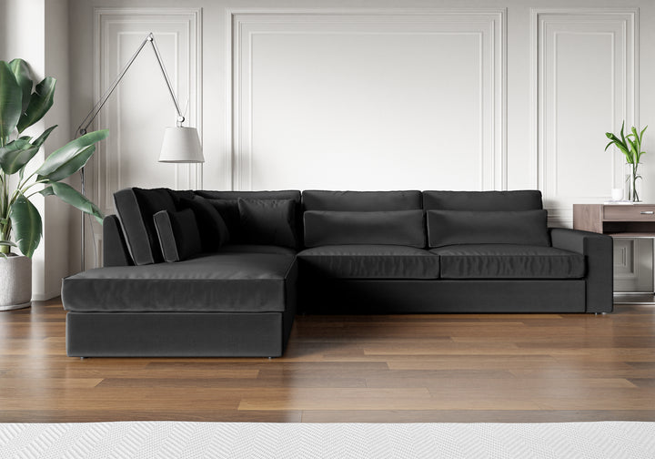 canapé ERM LE BRISTOLA VELOURS ANTHRACITE