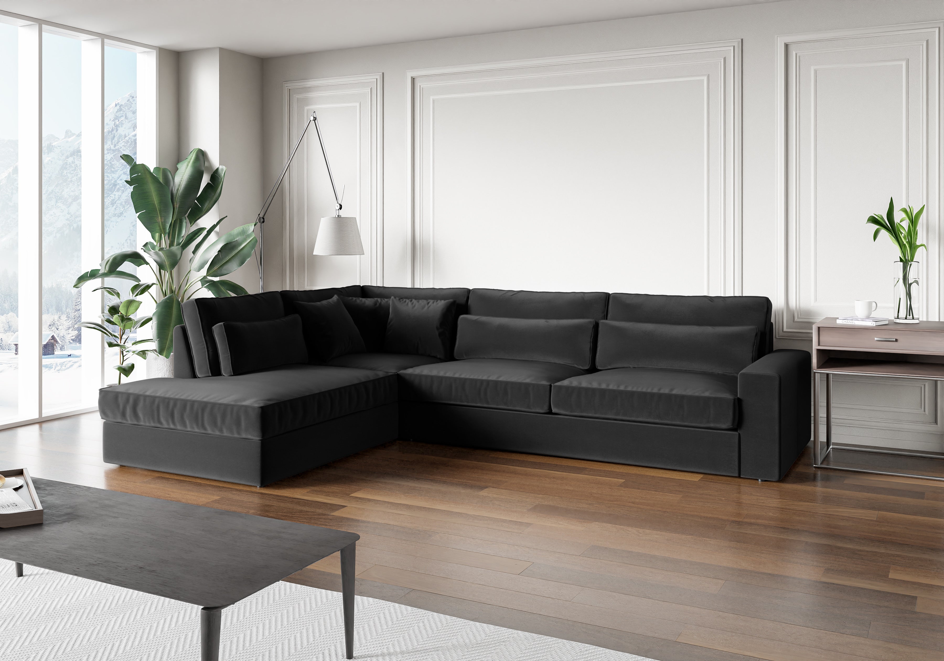 canapé ERM LE BRISTOLA VELOURS ANTHRACITE