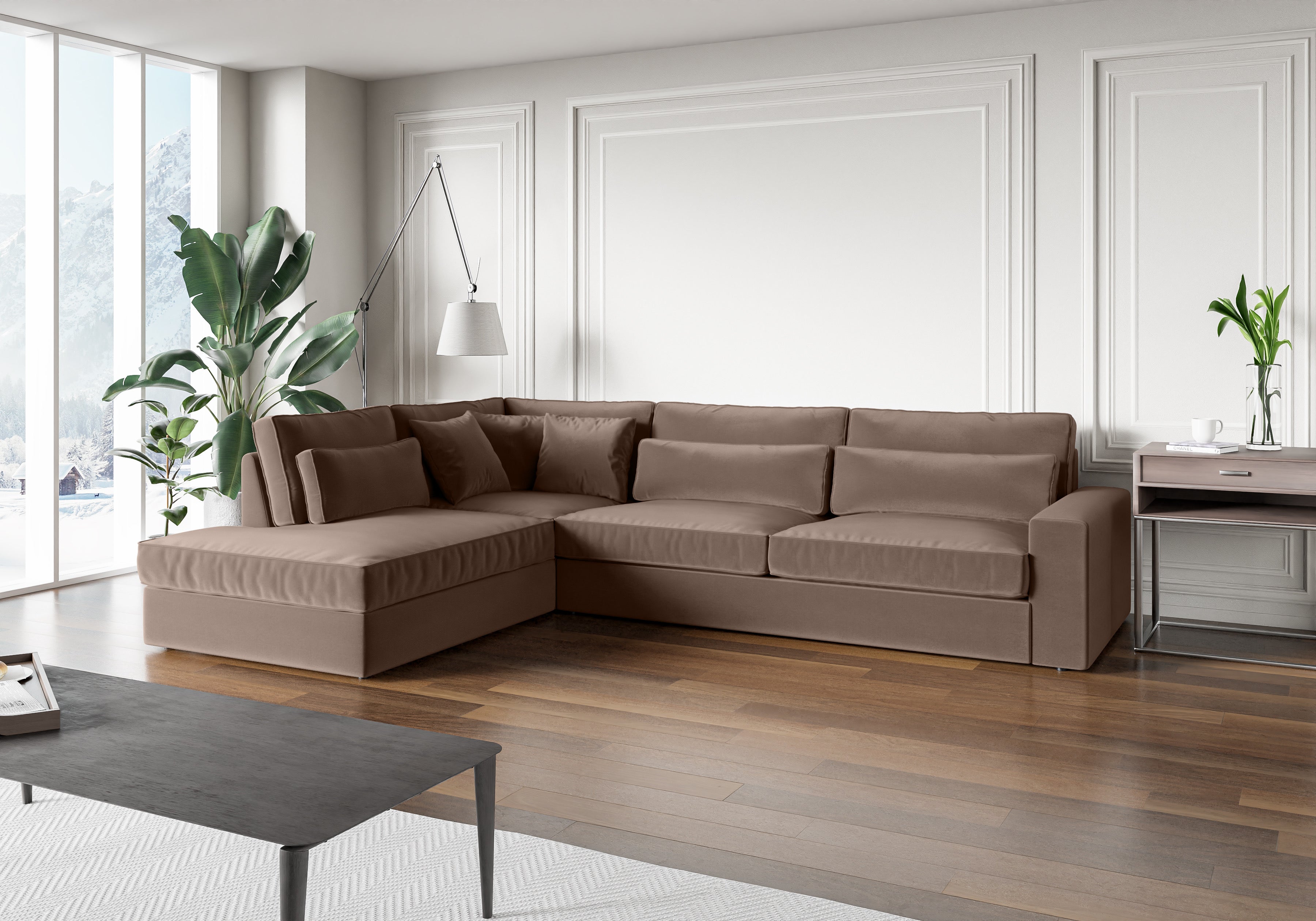 canapé ERM LE BRISTOLA VELOURS MOKA