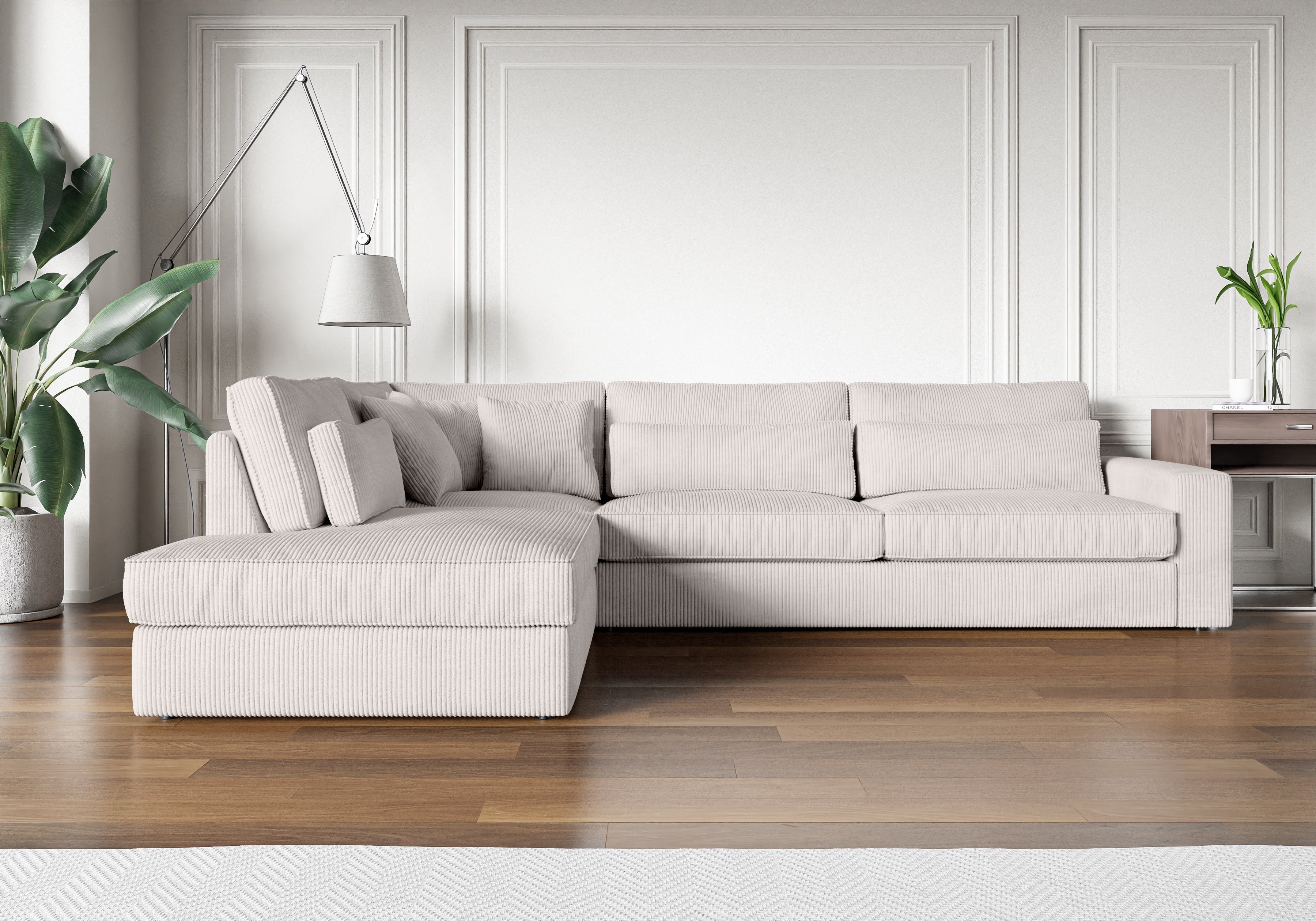 canapé ERM LE BRISTOLA CÔTELÉ ÉCRU