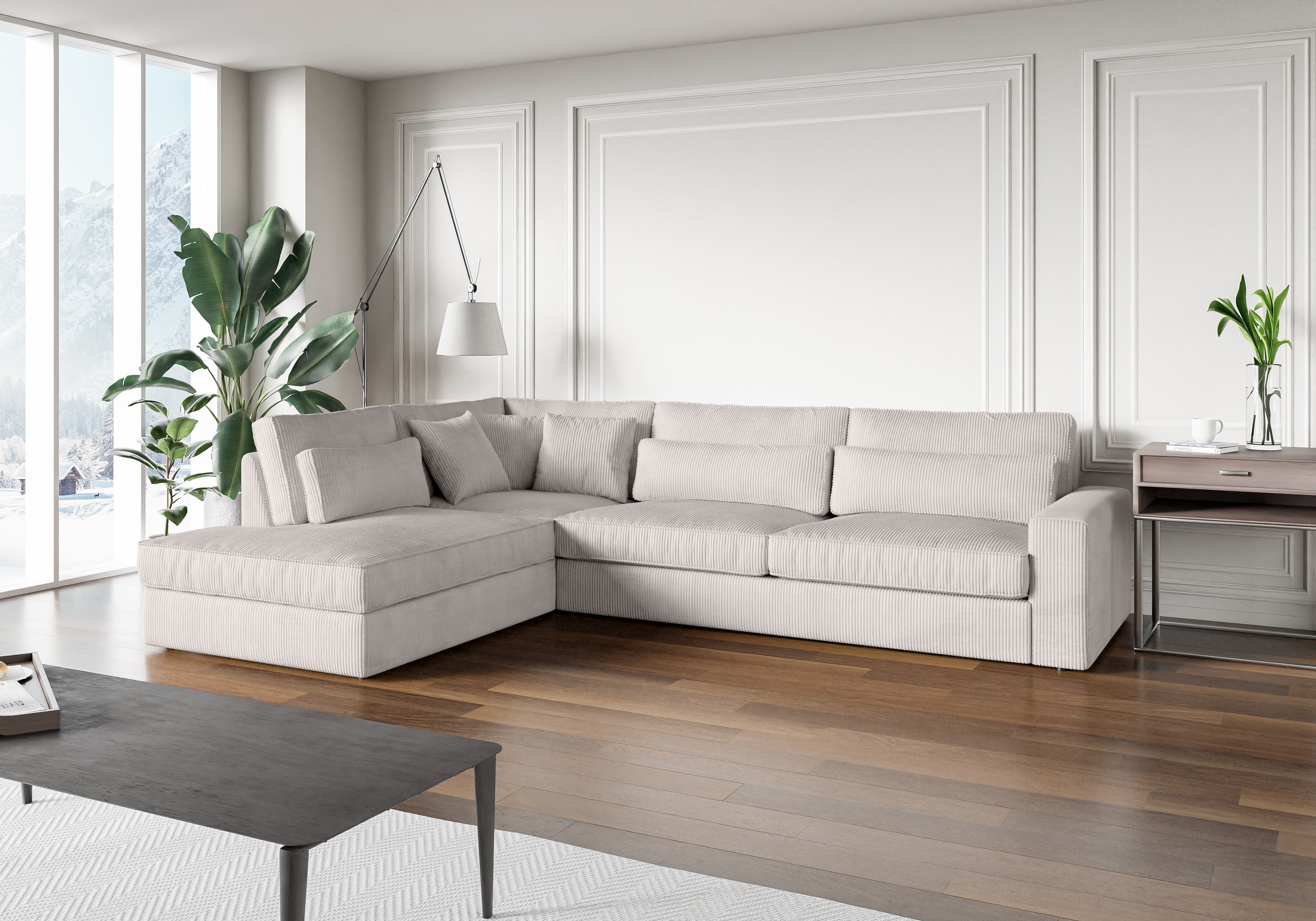 canapé ERM LE BRISTOLA CÔTELÉ ÉCRU