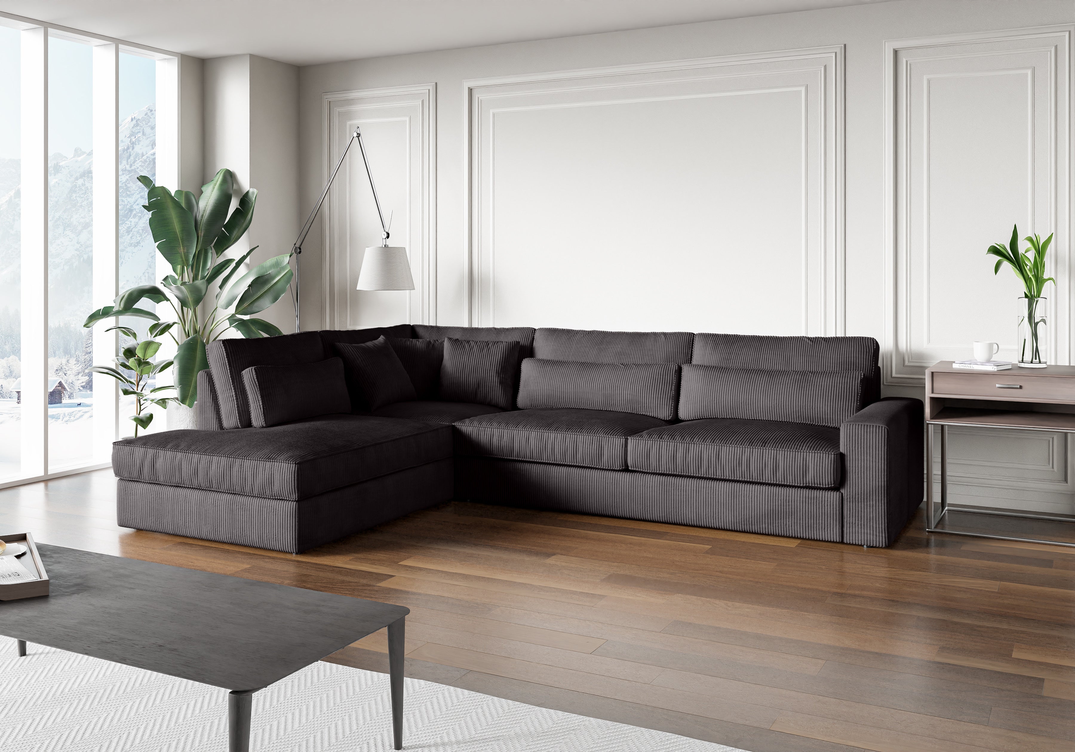 canapé ERM LE BRISTOLA CÔTELÉ GRIS