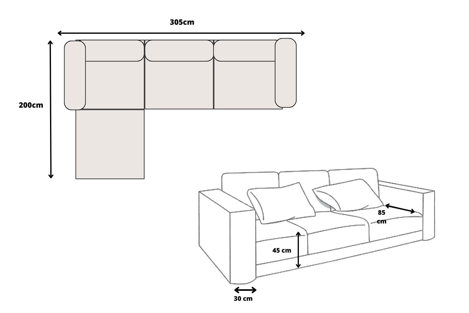 Canapé Élégance Modulable Velours Beige 3+1