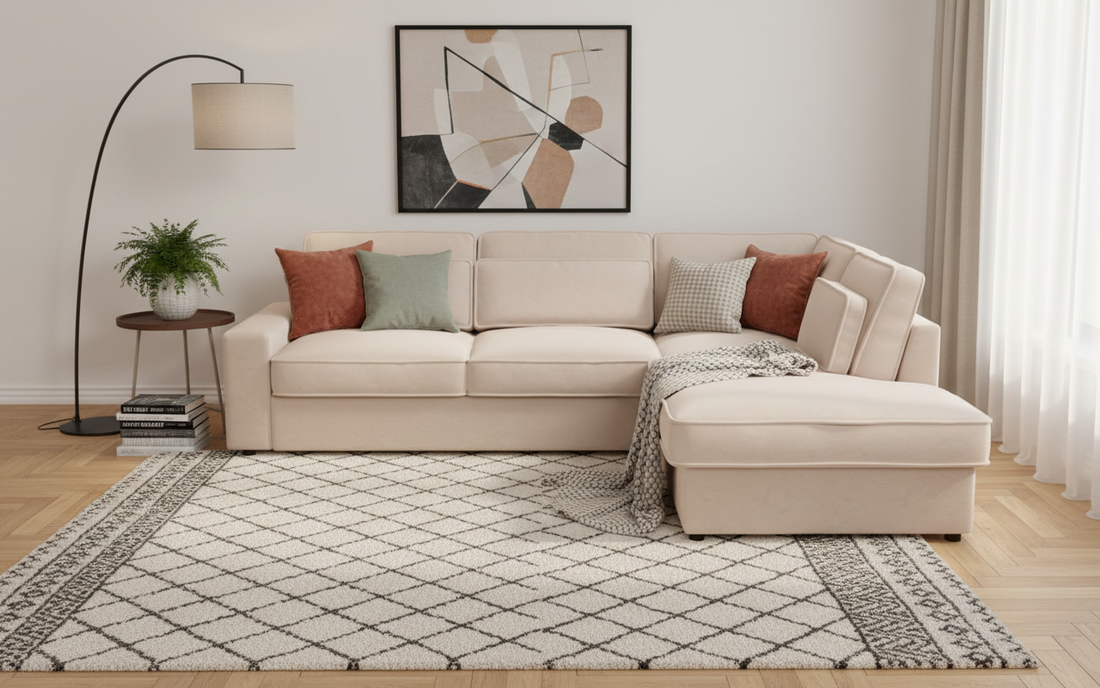 Canapé D’angle Lexus -SAN Velours Beige