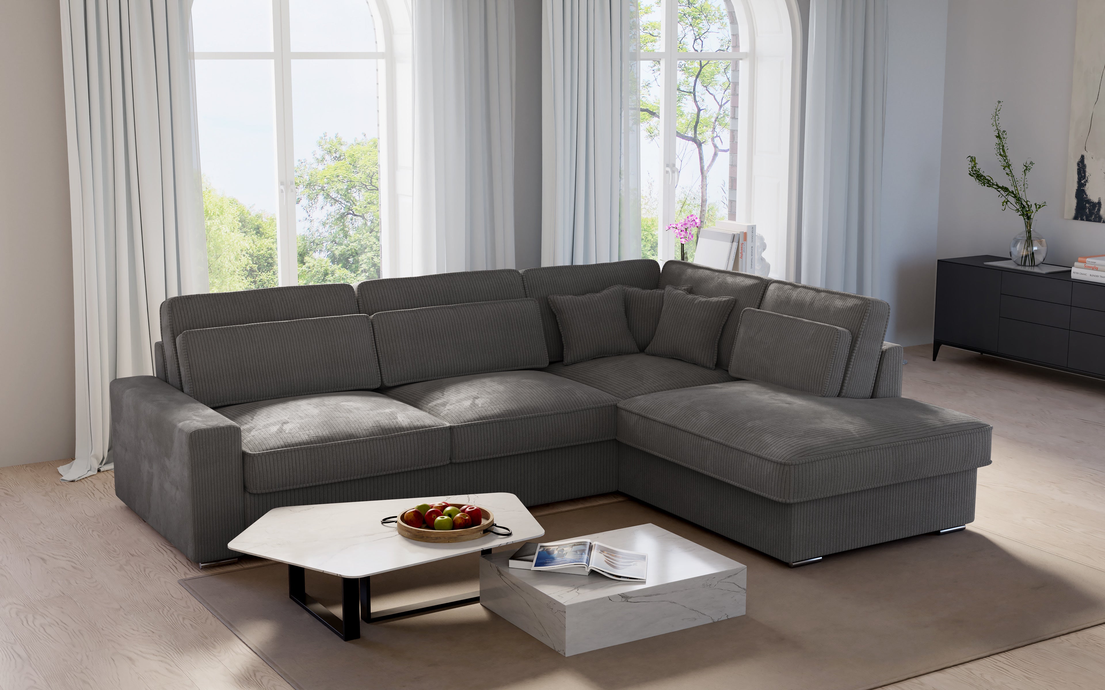 Canapé D’angle Lexus-SAN Cotelé Gris