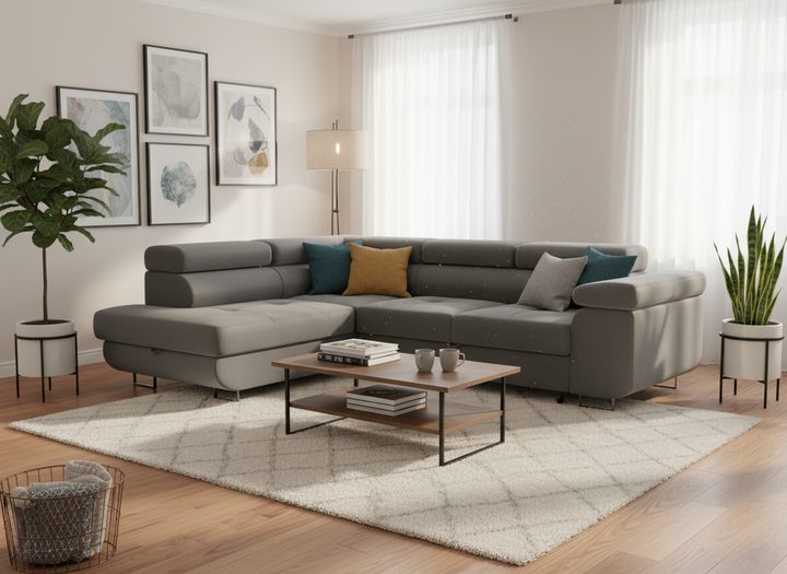 Canapé D’angle Convertible Tony-SAN Gris