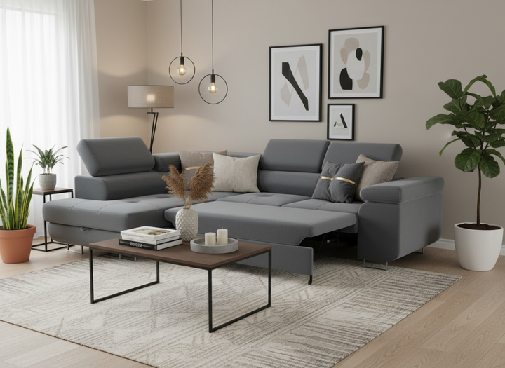 Canapé D’angle Convertible Tony-SAN Gris