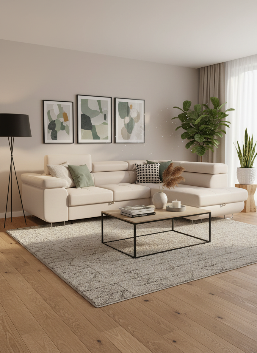 Canapé D’angle Convertible Tony-SAN beige